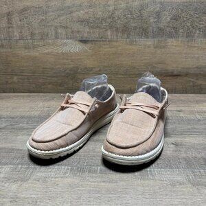Hey Dude Wendy Sparkling Rose Cotton Slip On Shoes Women's Size 9